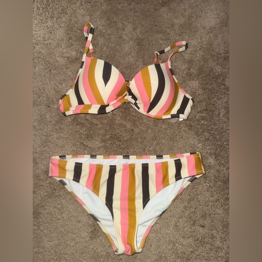 Shade & Shore Multicolor Striped Bikini